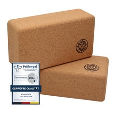 2 x Yoga Block | Cork Yoga Blocks | 22 x 12 x 7.5 cm Each Yoga Block | Yogazu…