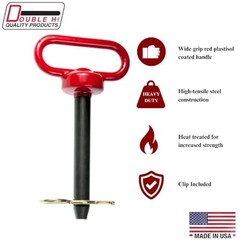 Double HH, 00113, Red Handled Hitchpin 1/2″ x 3-5/8″
