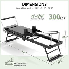 Pilates Reformer, Foldable Reformer Pilates Machine with Dual Resistance – Sprin