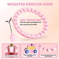 65 Inch Adjustable Fitness Waist Hoop – 32 Detachable Links, Quiet Non-Drop F…