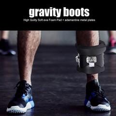 Black Inversion Hang Up Boots for Spine Therapy & Fitness with Foam Padding