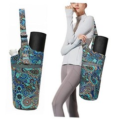 Yoga Mat Bag for Women with Large Size Pocket and Zipper Blue-Canvas