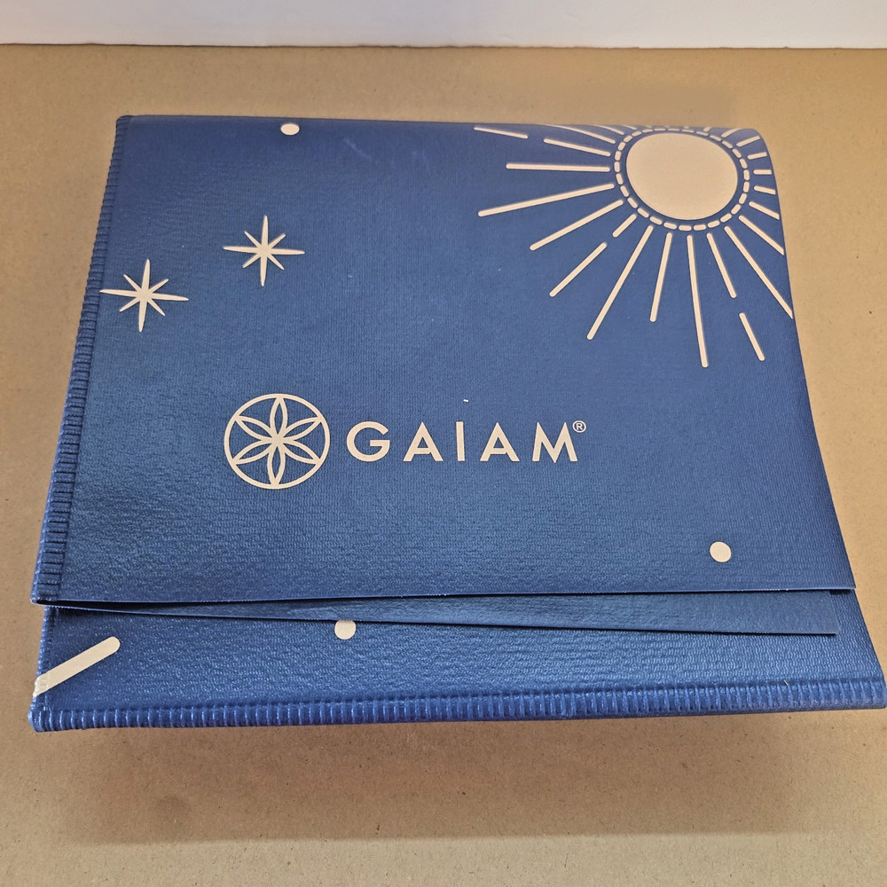 GAIAM Yoga Mat Blue Celestial Sun Stars Moon Constellations
