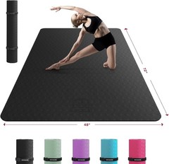 Extra Large Yoga Mat 72″x48″x6mm 1/4 inch Non-Slip Durable Thick Wide Exercise