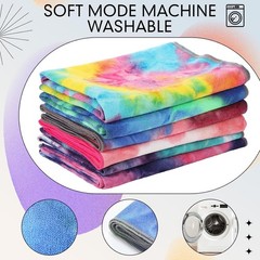 6 Pcs Yoga Towels with Grip Dots 72 x 25 Inch Non Slip Hot Yoga Mat Towel
