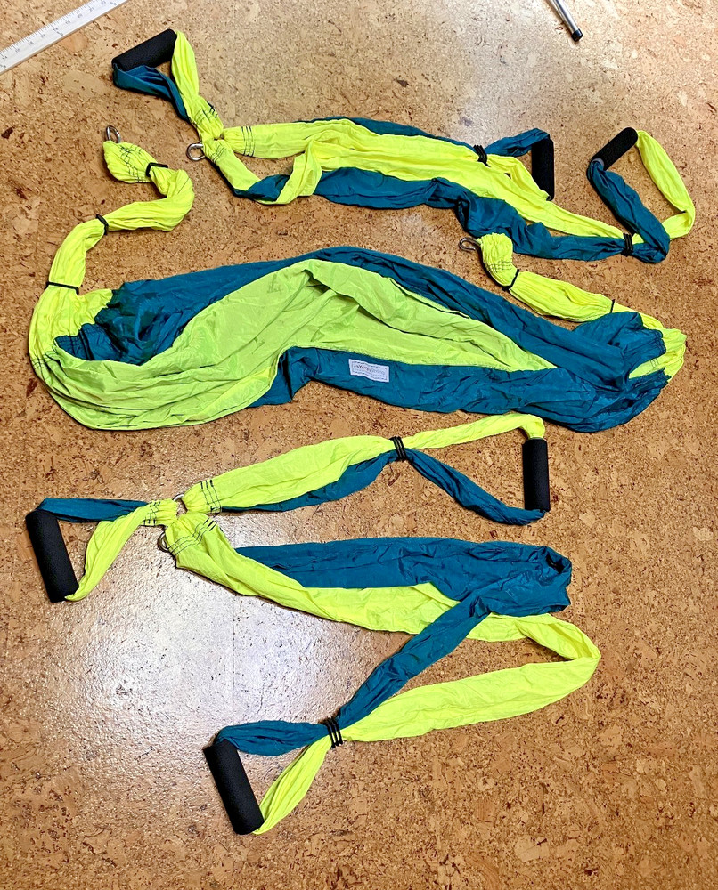 Yoga Styling Brand Yoga Swing Hammock Trapeze Sling Neon/Teal Green Very Good
