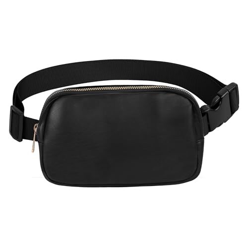 Lether Fanny Pack Crossbody Bag For Women And PU Black 1 Pack Pu Fanny Pack