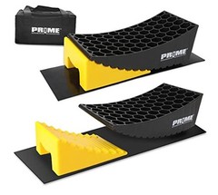PR1ME Camper Leveler, 2 Pack RV Leveling Blocks, HDPE Curved Levelers,Include