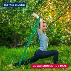 Stretching Strap Yoga Straps for Physical Therapy, 10 Loops Non-Elastic Green