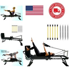 High Quality Foldable Pilates Reformer with Padded Rebounder for Cardio Fitness