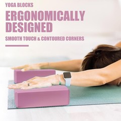 2 Pcs Yoga Blocks, 9″X6″X3″ Foam Blocks Yoga Props For Pilates Stretching And