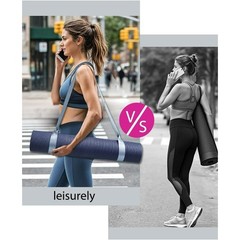 Adjustable Yoga Mat Strap with Carabiner Clip Sky Blue Carrier for Exercise Mats