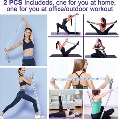 Elastic Yoga Stretching Strap with Loops, Stretch Straps for Physical Therapy…