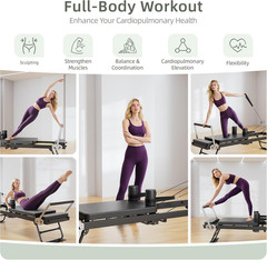 Pilates Reformer, Foldable Reformer Pilates Machine with Dual Resistance – Sprin