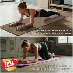 onlyhe Brown+Black 8mm Foldable Yoga Mat