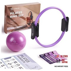 Pilates Ring Set – 14″ Anti-Deformation Magic Circle with Padded Purple