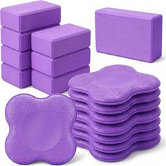 16 Pcs Yoga Blocks Knee Pads Set Put Less Weight on Wrists Nonslip EVA Foam Yoga