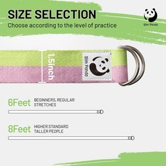 Yoga Strap for Stretching,Cotton Yoga Strap with Adjustable D-Ring Buckle,Non…