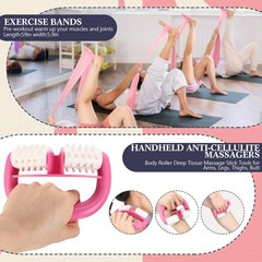 5 Pack Yoga Wheel Set Back Stretcher Wheel for Deep Tissue Massage Foam Rolle…