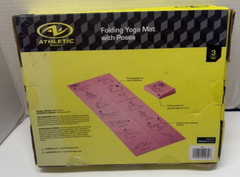 Folding Yoga Mat W/ Poses Pink Home Workout Fitness Gym Training 24”x68”x3mm NEW