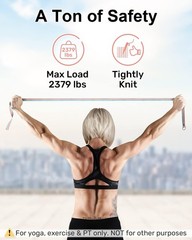 Eco-Friendly Yoga Stretch Bands – Heavy Duty with Adjustable D-Ring, 15 Colors