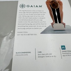 Gaiam Yoga Block Gray Foam Lightweight Stability Stretch Support New