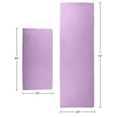 Yoga Mat Towel and Gym Set – 2-Piece Non 72 inches x 24 inches, Violet