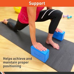 Body Sport Yoga Block, Blue, 3-Inch x 6-Inch x 9-Inch – High Density Foam Blocks