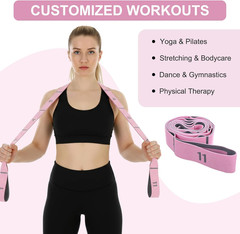 Stretch Straps with 11 Loops, Elastic Yoga Straps for Stretching Equipment, Yoga