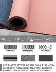 Yoga Mat Non Slip with Carry Strap, 8mm Extra Thick Yoga Mat, TPE Pollutant F…