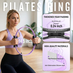 Pilates Ring Kit for Women, Pilates Equipment – 14.5″ Home Magic Circle Workout