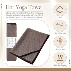 3 Pack Hot Yoga Mat Towel Non Slip Microfiber Pilates Towel with Grip Dots & Ela