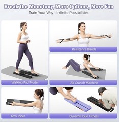 Pilates Reformer Board With Resistance Bands- Portable Pilates Machine Full Body