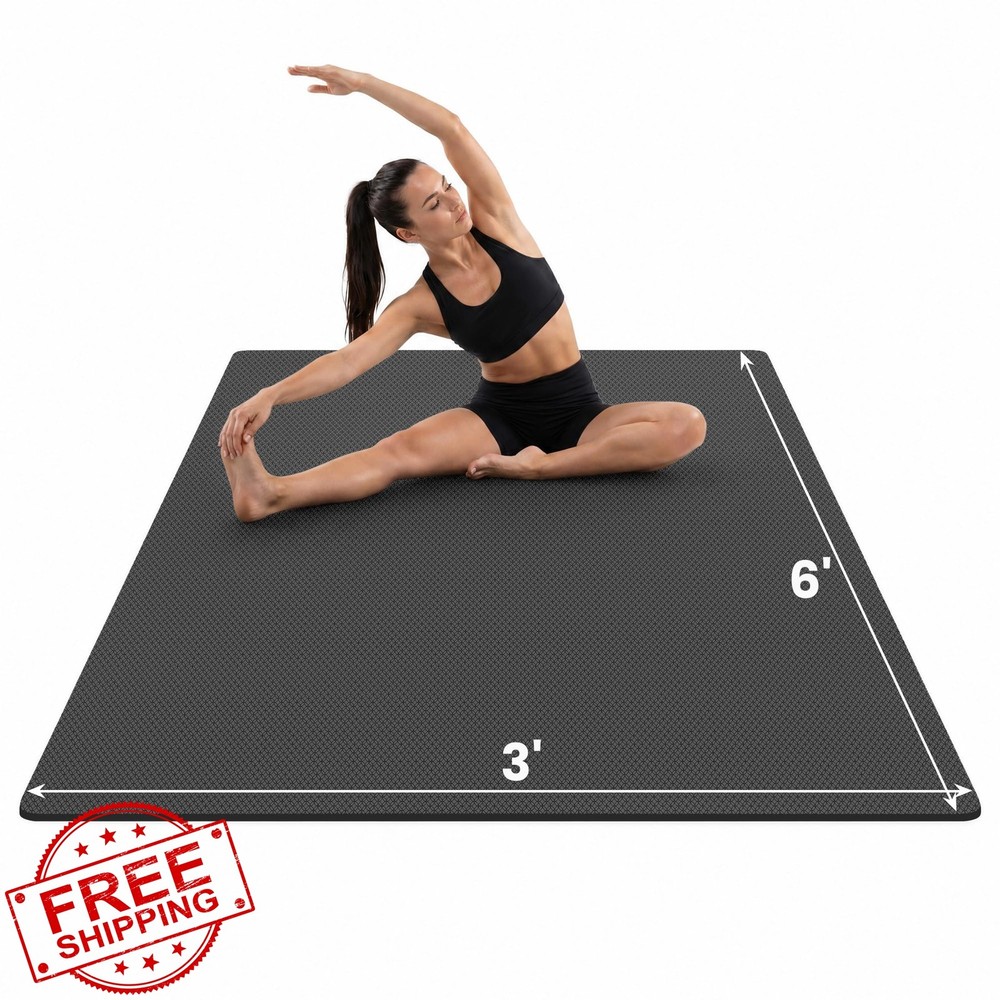 THAILE Yoga Mat Black 72″ x 36″ x 0.24″