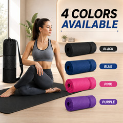 10mm Thick Yoga Mat 72×24 Inch Exercise Workout Fitness Training Mat