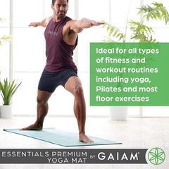 1/4″ Thin (6Mm) Yoga & Pilates, Fitness & Exercise Mat with Easy-Cinch Carrier S