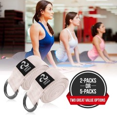 Yoga Straps 5-Pack Set | Adjustable 8ft Belts for Stretching