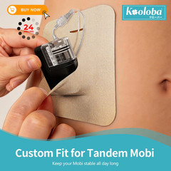 Tandem Mobi Adhesive Sleeve, 10 Pack Waterproof & Hypoallergenic Nude-10pcs