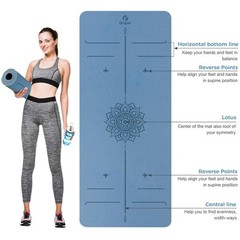 Yoga Mat Non Slip TPE Thick Yoga Mat with Alignment Mark, Large Size 72″L x 3…