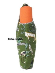 Indian Green Animal Jhola Tote Bag, Quilted Yoga Mat Bag, Handblock Yoga Mat Bag