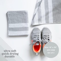 Luzia Striped Workout Towel For Sweat Pack Of 2 – 100 – And