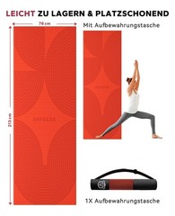 Yoga Mat XXL 213×76cm – 8mm Thick, Double Sided High Density PVC Non Slip…