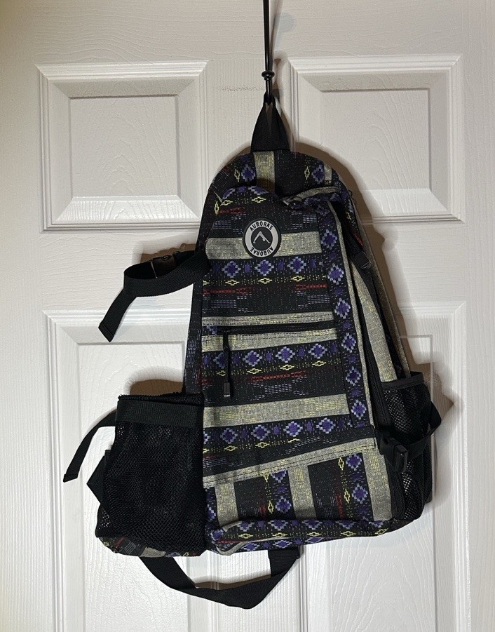 AURORAE Cross Body Sling Backpack Multicolored Geometric Yoga Gym Bag No Mat