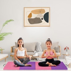 6x2ft 4-Fold Gymnastics Mat Thick Tumbling Mat with Handles for Pilates Martial