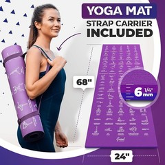 Eco-Friendly Yoga Mat with 75 Illustrated Poses – Perfect for All Levels