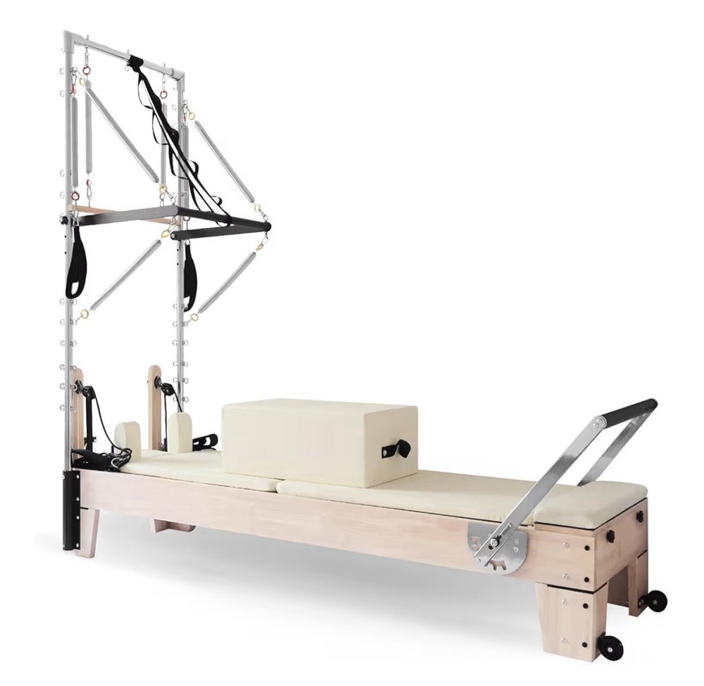Pilates Reformer, Wooden Reformer Pilates Machine with Tower & Mat Brand New