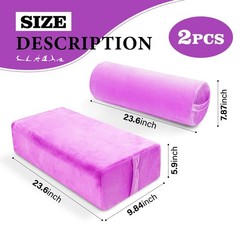 JZHLLA 2 PCS Yoga Bolster Pillow Set Washable Velvet Cover Meditation Bolster…