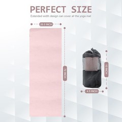 Eunzel Hot Yoga Towel, Super Absorbent Mat 72 inches x 26.5 inches, Pink