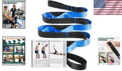 Durable Non-Elastic Yoga Strap with 10 Loops for Effective Stretching & Mobility