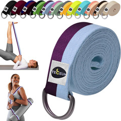correa de yoga y tapete algodon ajustable estiramiento de pilates ejercicio 1